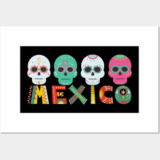 Sugar skulls Mexico Posters and Art